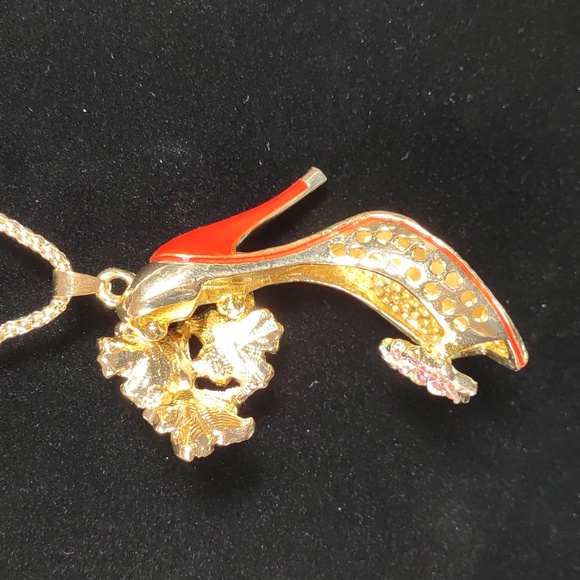 Betsy Johnson Crystal Embellished High Heel Shoe Necklace - Picture 7 of 10
